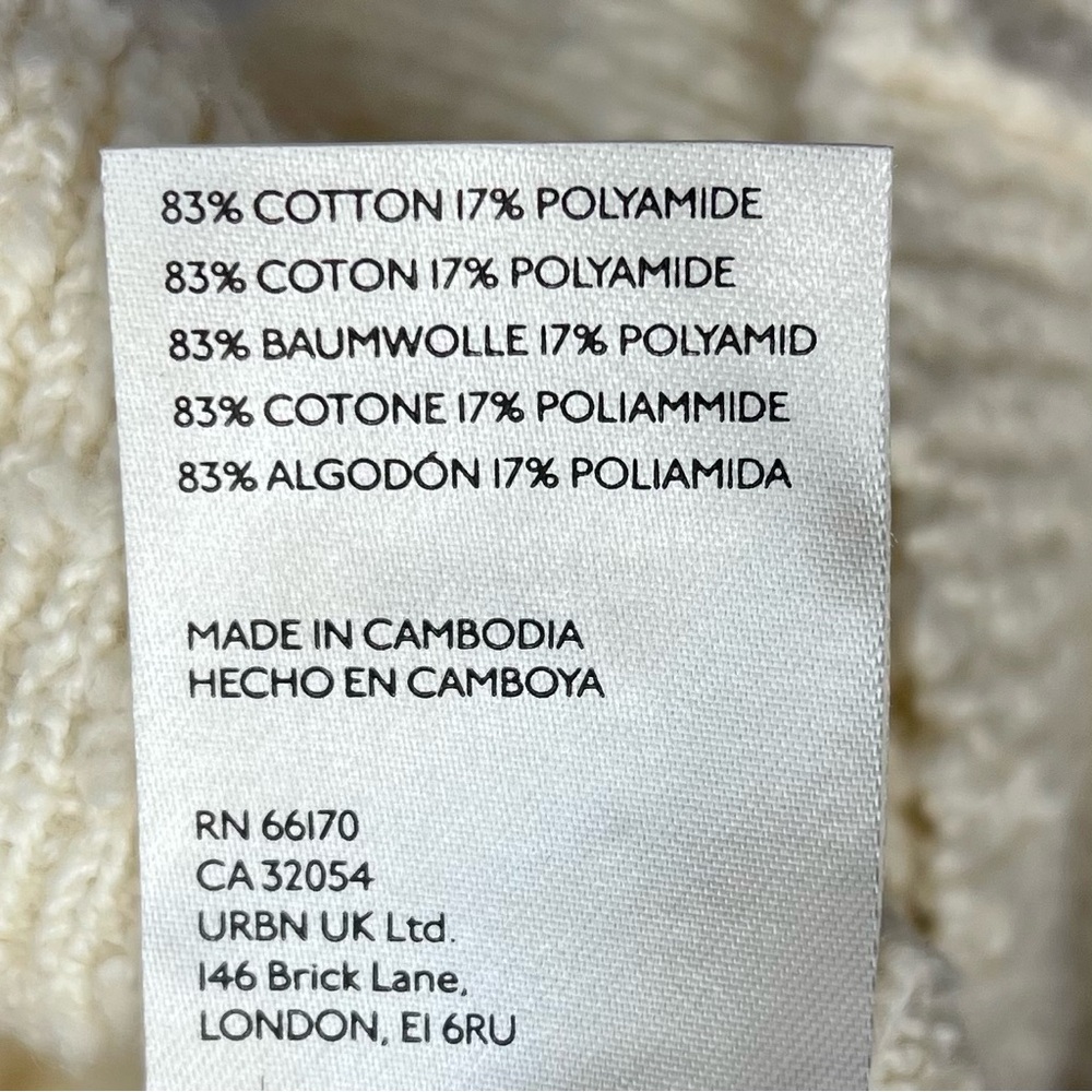 Free People Found My Friend Cardigan Sweater Small Ivory Oversized V-Neck - Picture 8 of 8